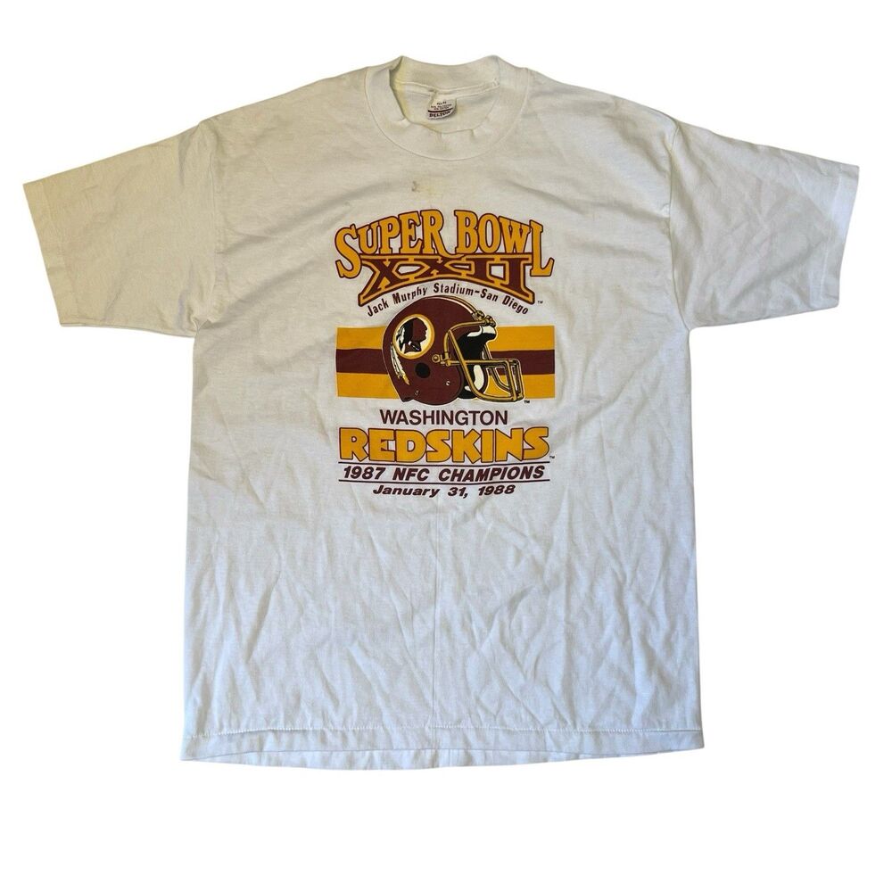 Vintage 1987 Washington Redskins NFC Champions T-Shirt Large Single Stitch White